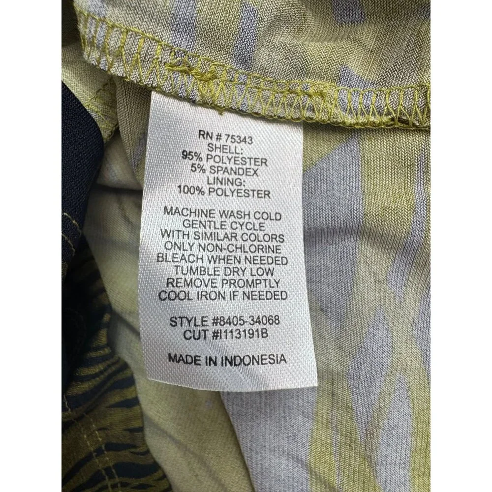 Valerie Bertinelli Womens Palm Leaf Print Dress NWT Size 6 Yellow & Black Polyes - Picture 9 of 16